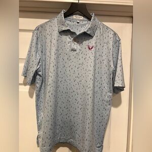 Peter Millar Light Blue Polo with Pattern